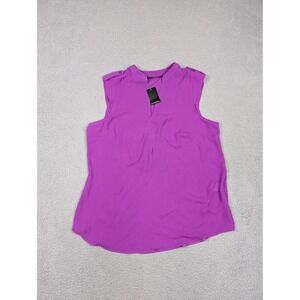 Marsel Blouse Womens Medium‎ Fuchsia Purple Sleeveless V Neck Top Polyester $699
